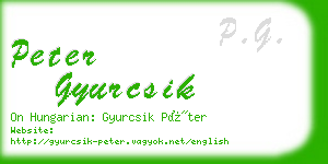 peter gyurcsik business card